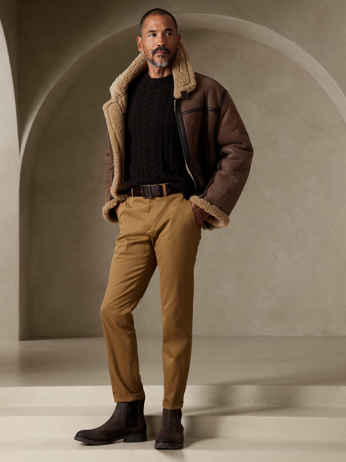 Slim Rapid Movement Chino - Horse Hair Brown