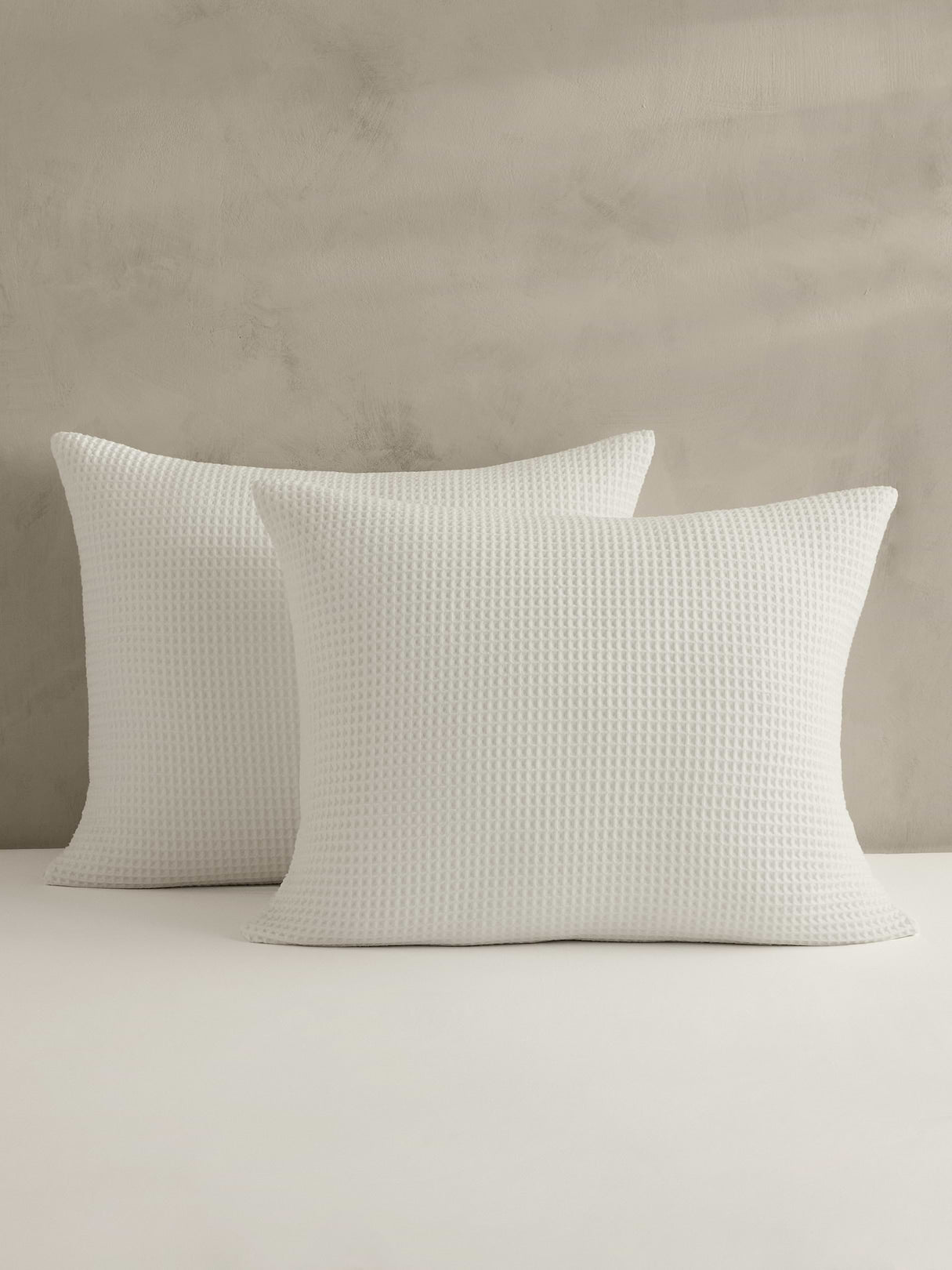 Cotton Waffle-Weave Shams - White