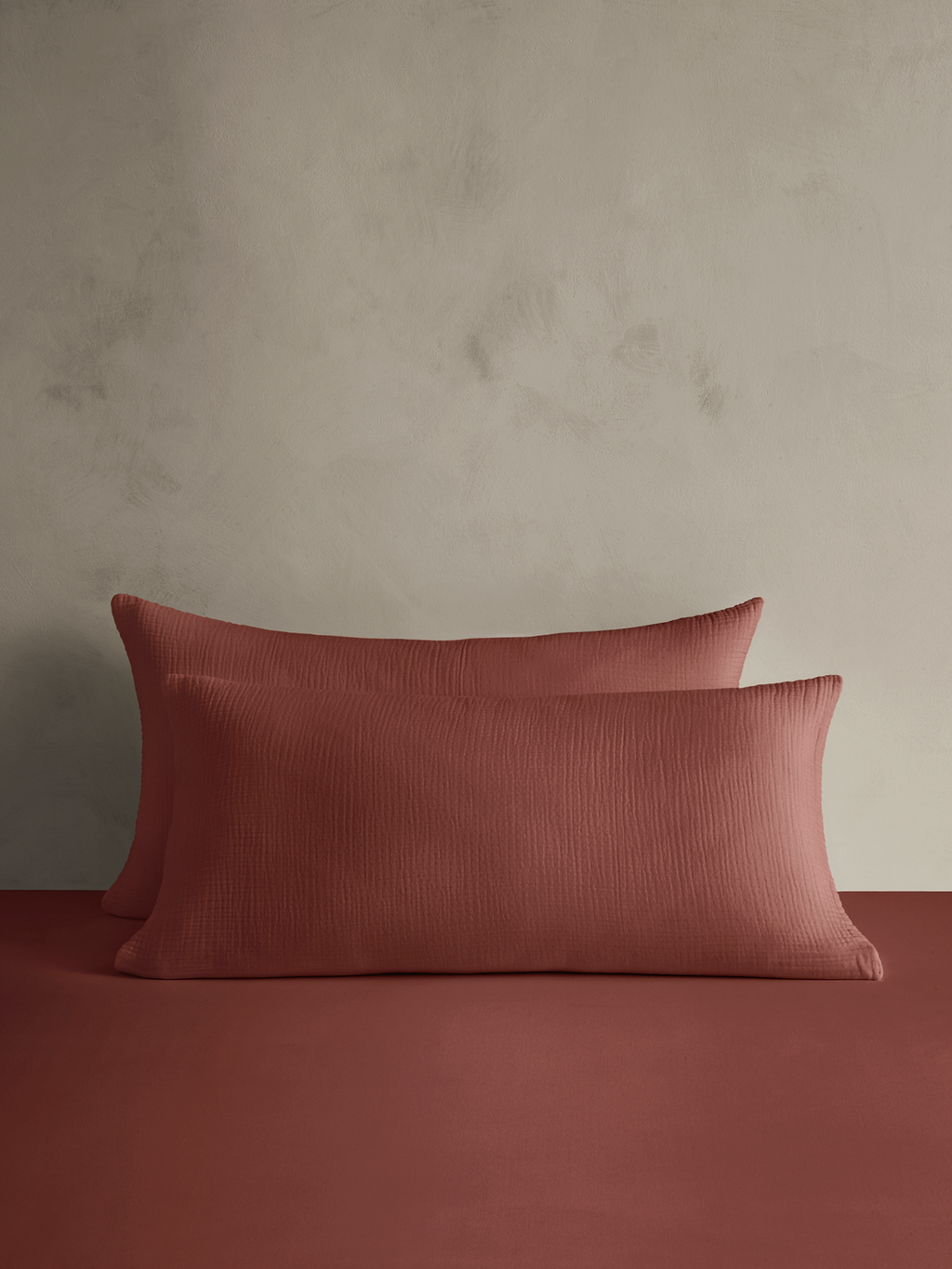 Organic Cotton Gauze Shams - Sienna Brown