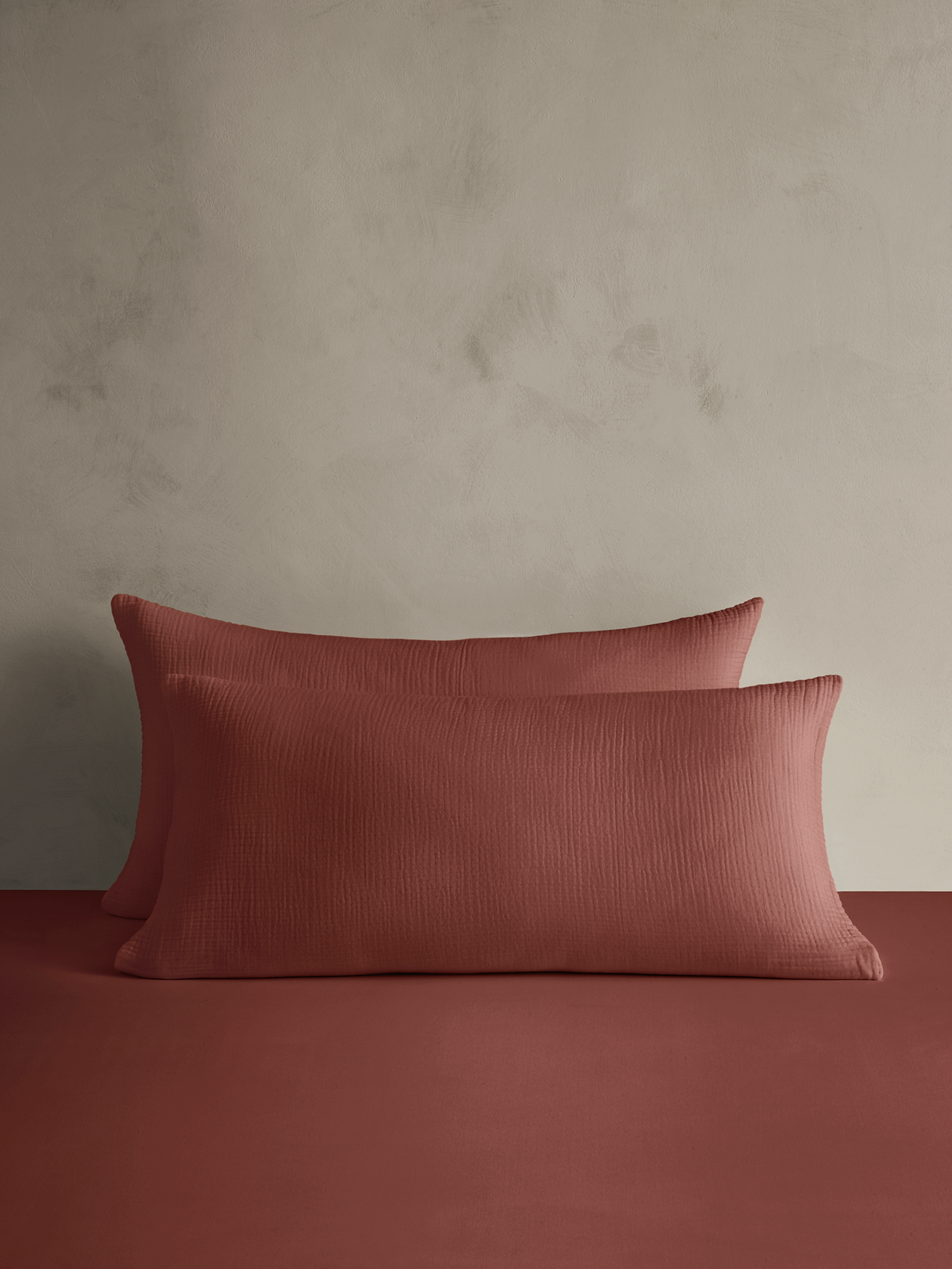 Organic Cotton Gauze Shams - Sienna Brown