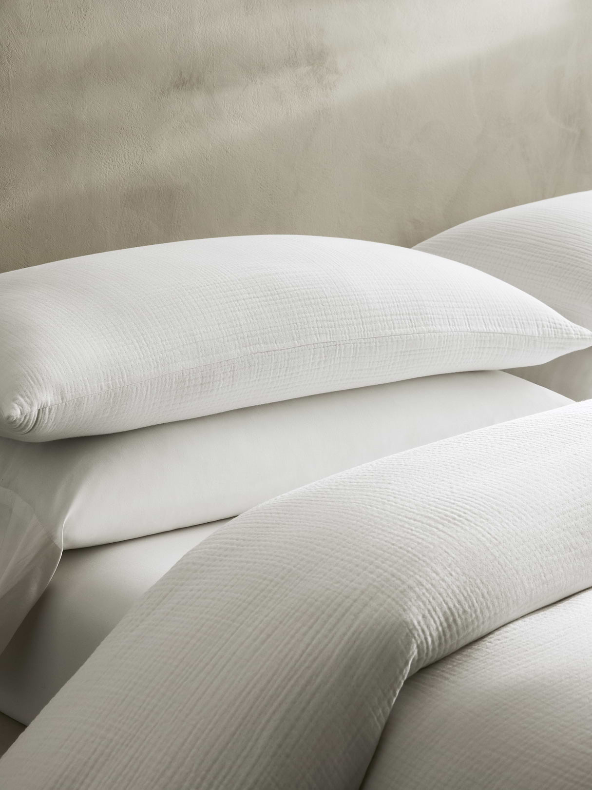 Organic Cotton Gauze Shams - White