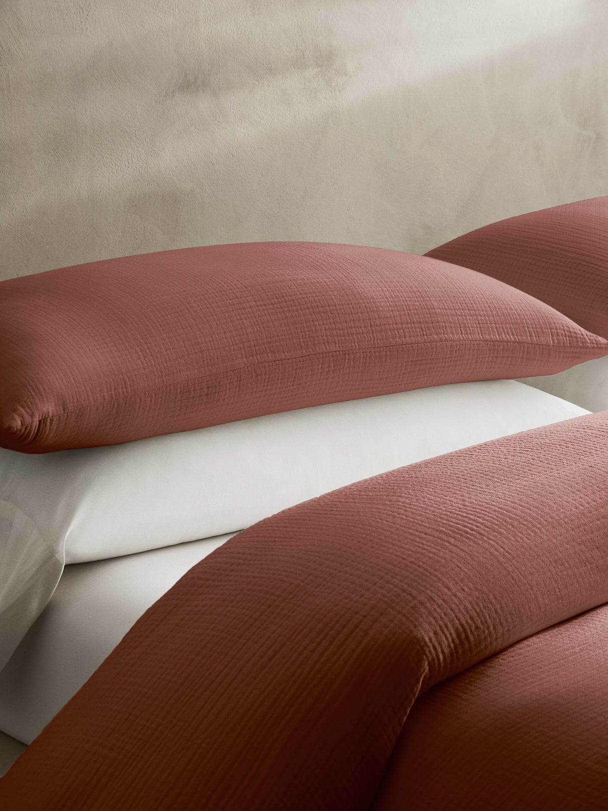 Organic Cotton Gauze Shams - Sienna Brown