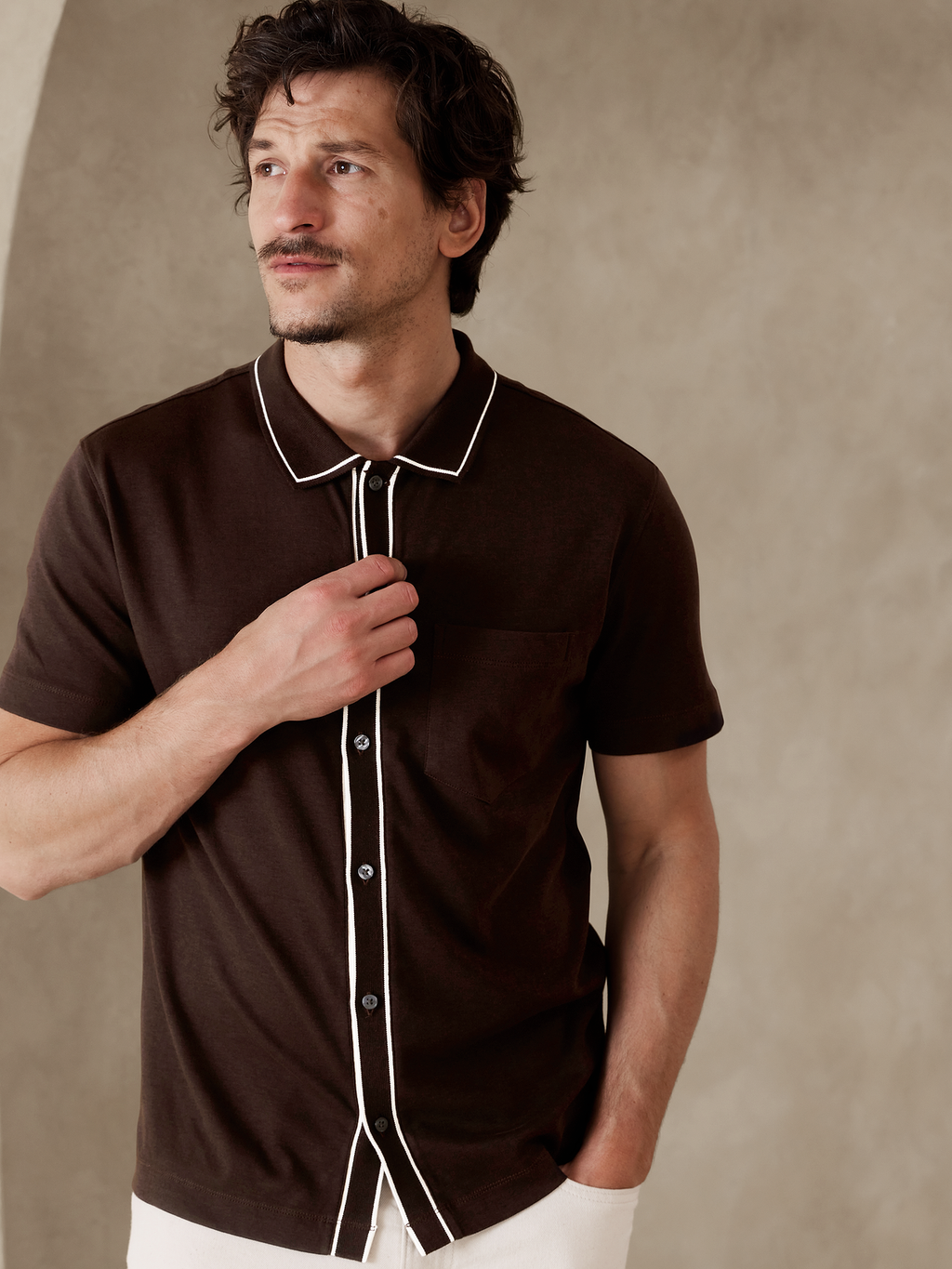 Luxury-Touch Shirt - Costa Coffee Brown