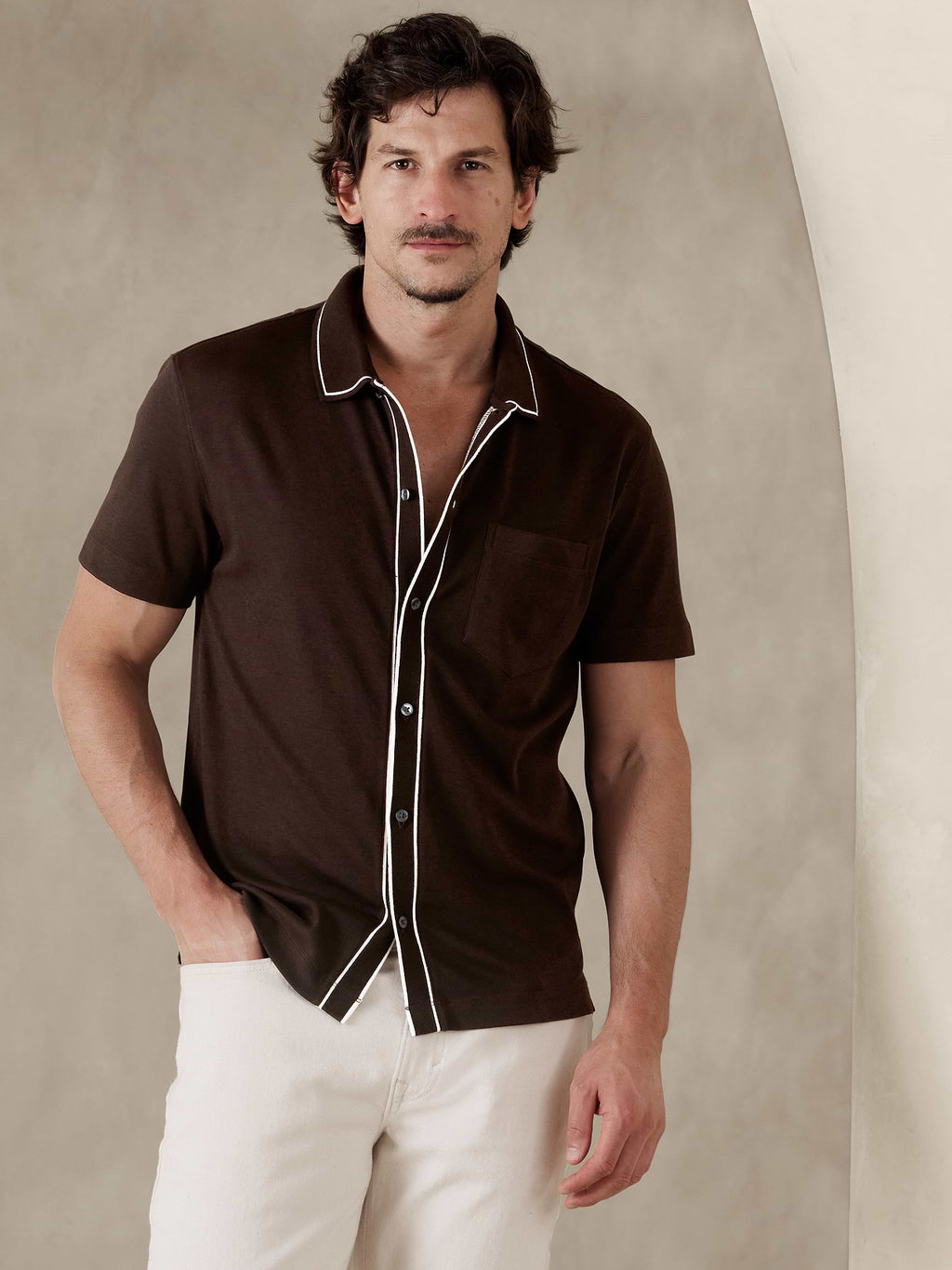 Luxury-Touch Shirt - Costa Coffee Brown