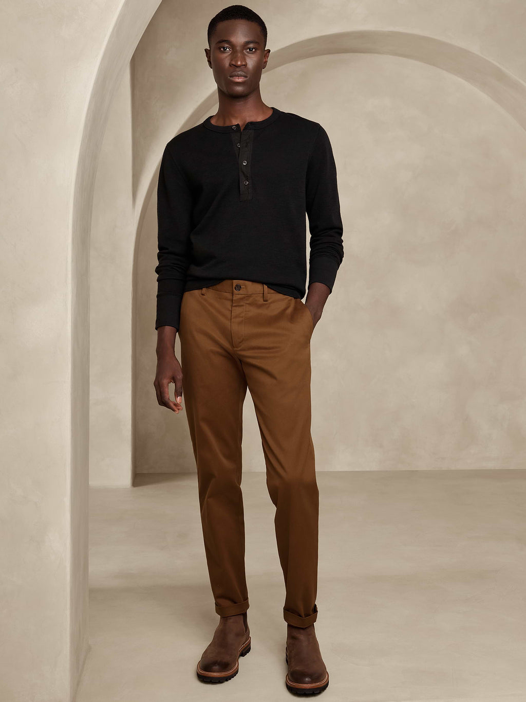 Slim Rapid Movement Chino - Potter's Clay