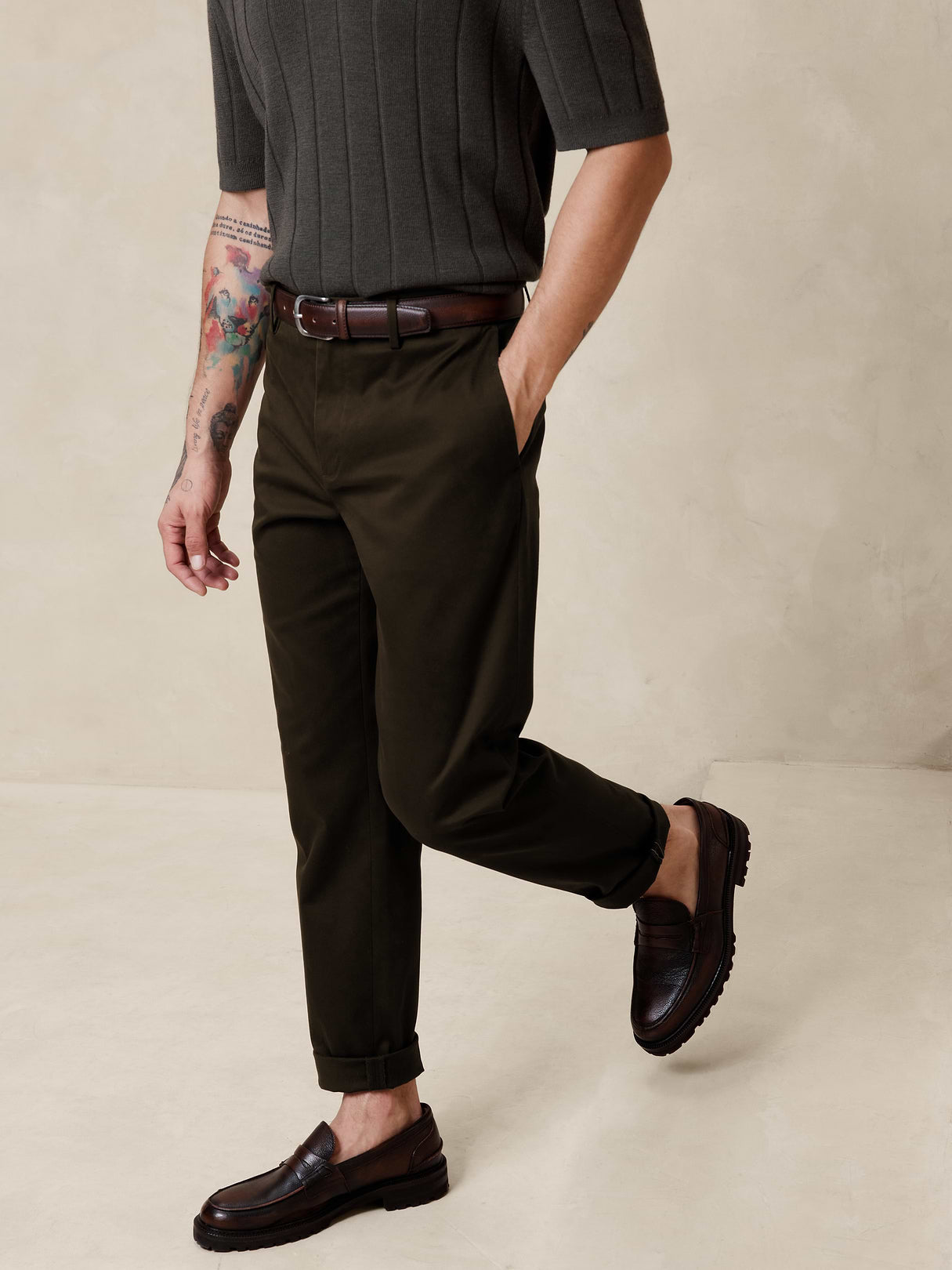 Athletic Rapid Movement Chino - Burnt Brown