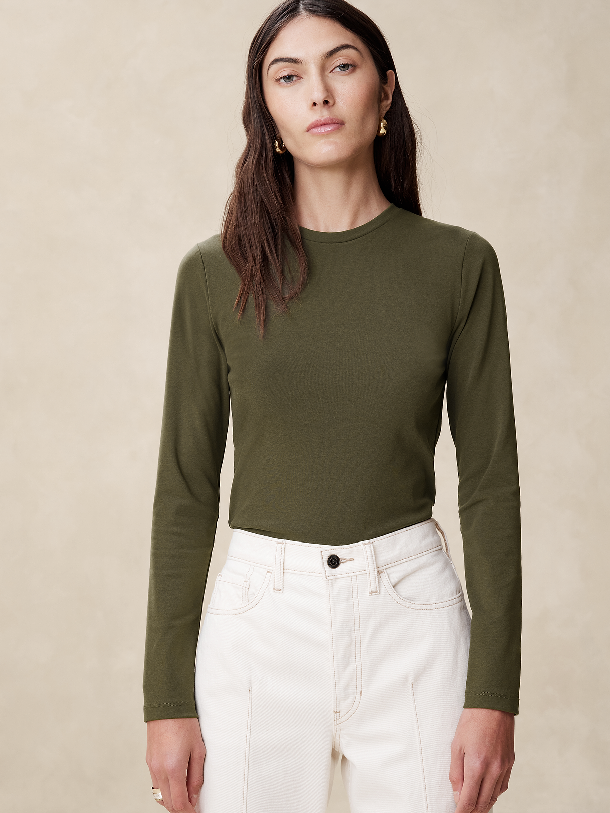 Refined Crew-Neck T-Shirt - Spiced Olive Green