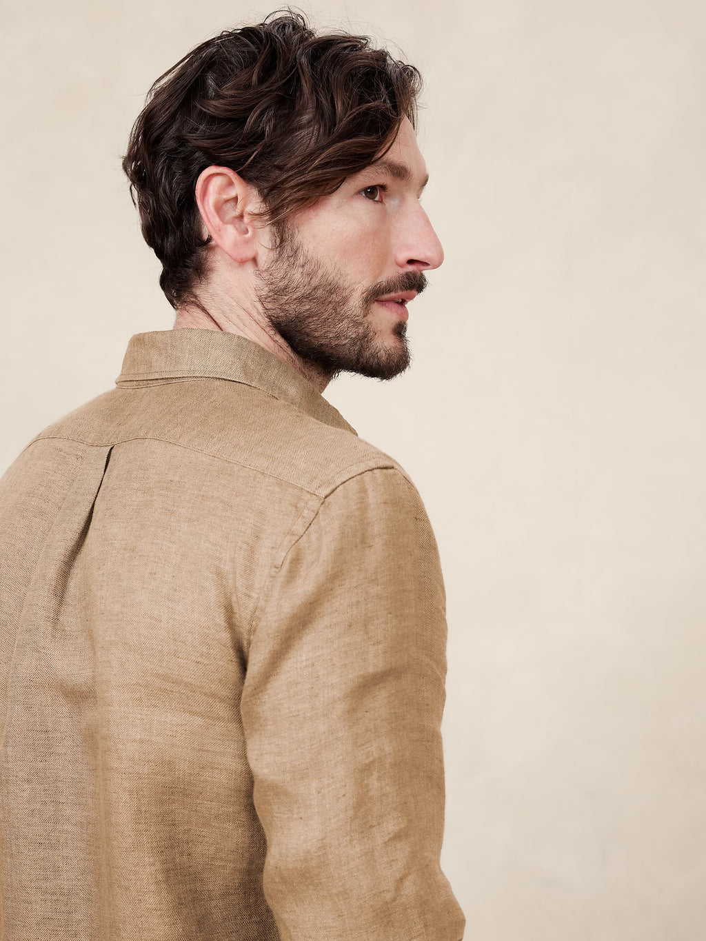 Slim-Fit Linen Shirt - Whiskey Brown