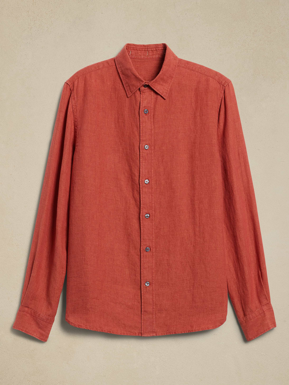 Slim-Fit Linen Shirt - True Red