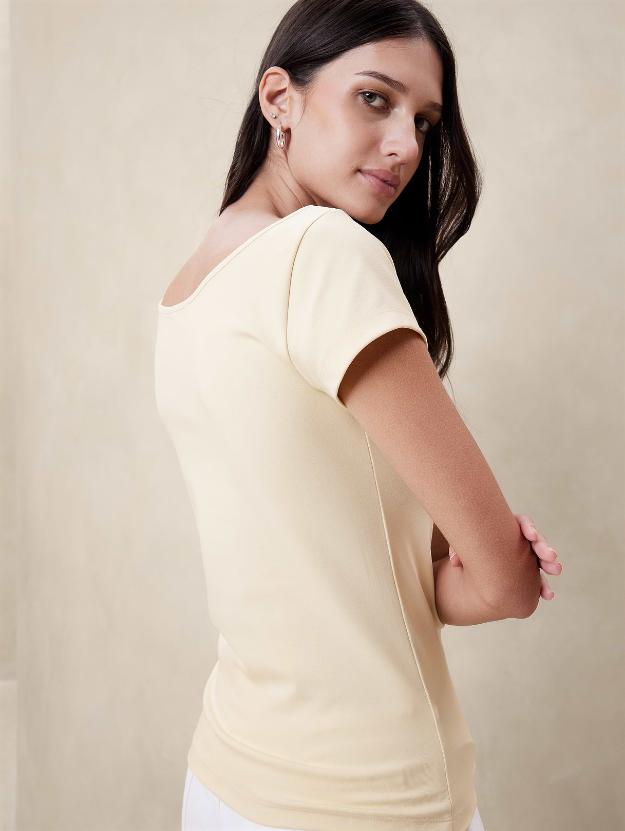 Refined Scoop-Neck T-Shirt - Vanilla Custard