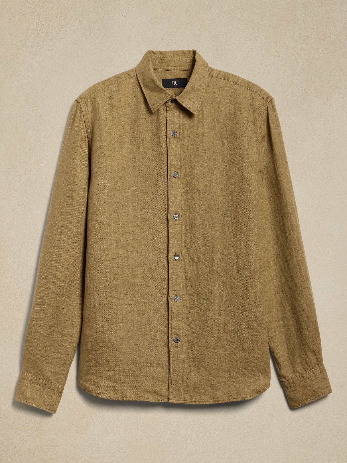 Slim-Fit Linen Shirt - Whiskey Brown