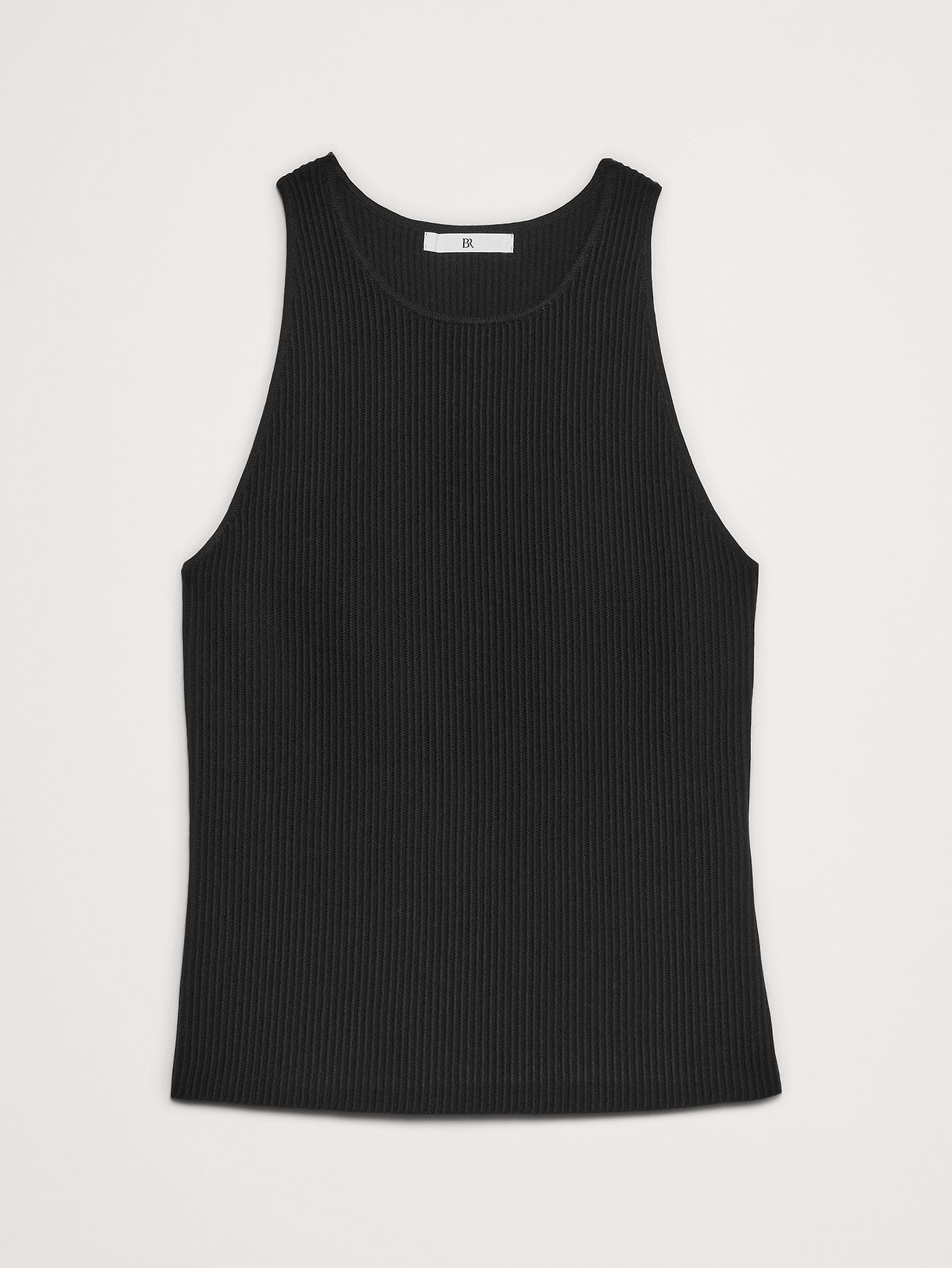 Sculpted Ribbed Tank - Black