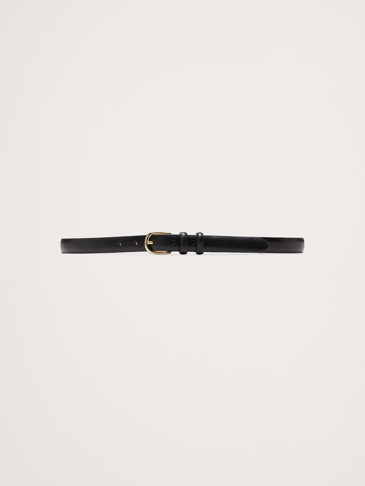 Slim Leather Belt - Black