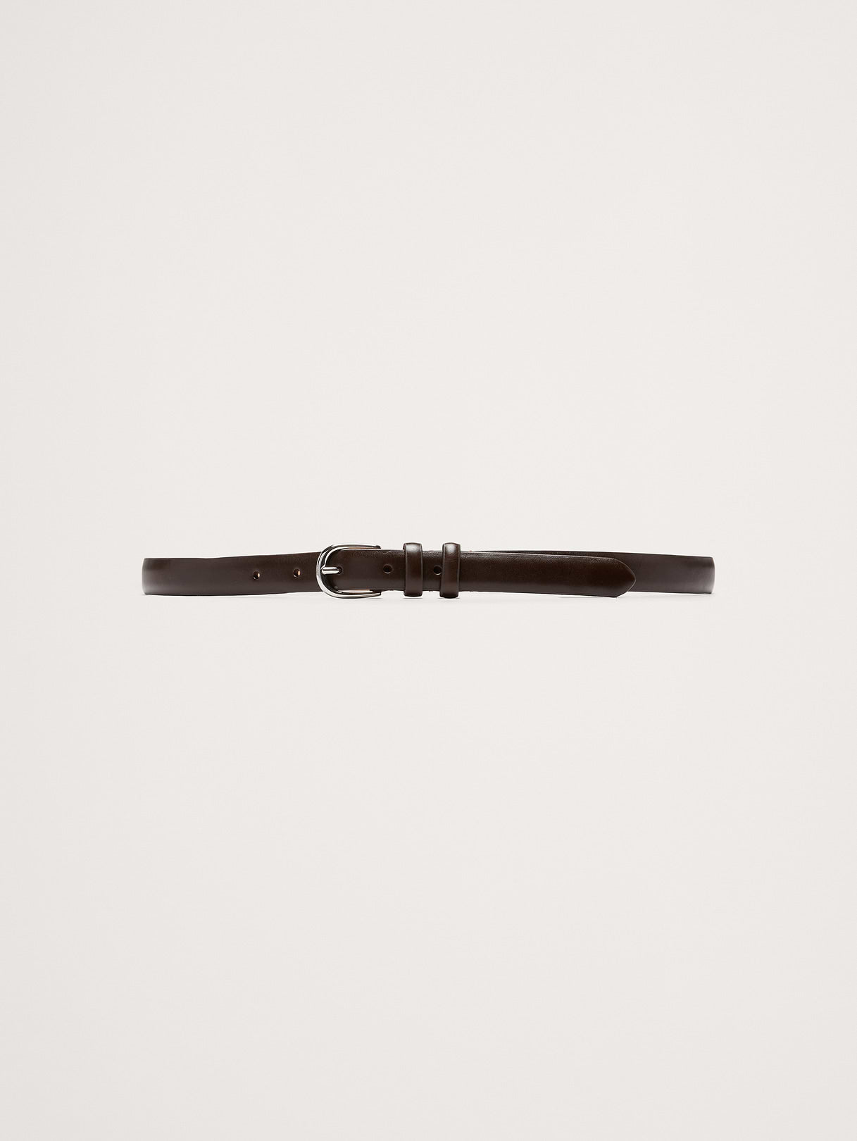 Slim Leather Belt - Rich Chocolate Brown