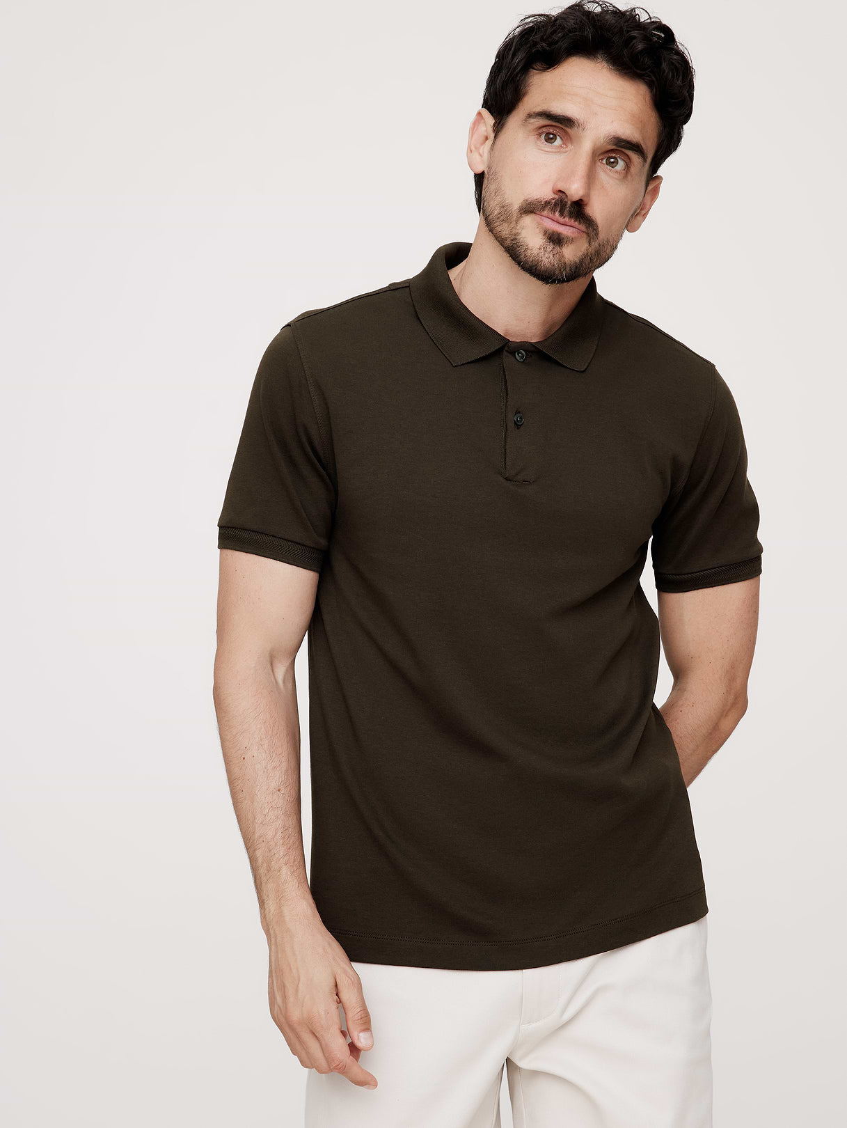 Luxury-Touch Polo - Heathland Brown