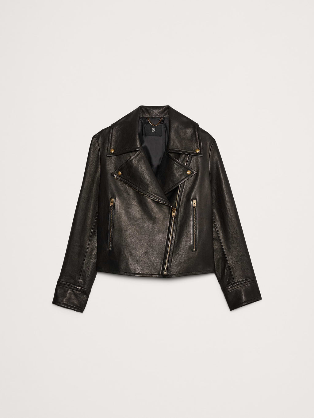 Enola Leather Moto Jacket - Black