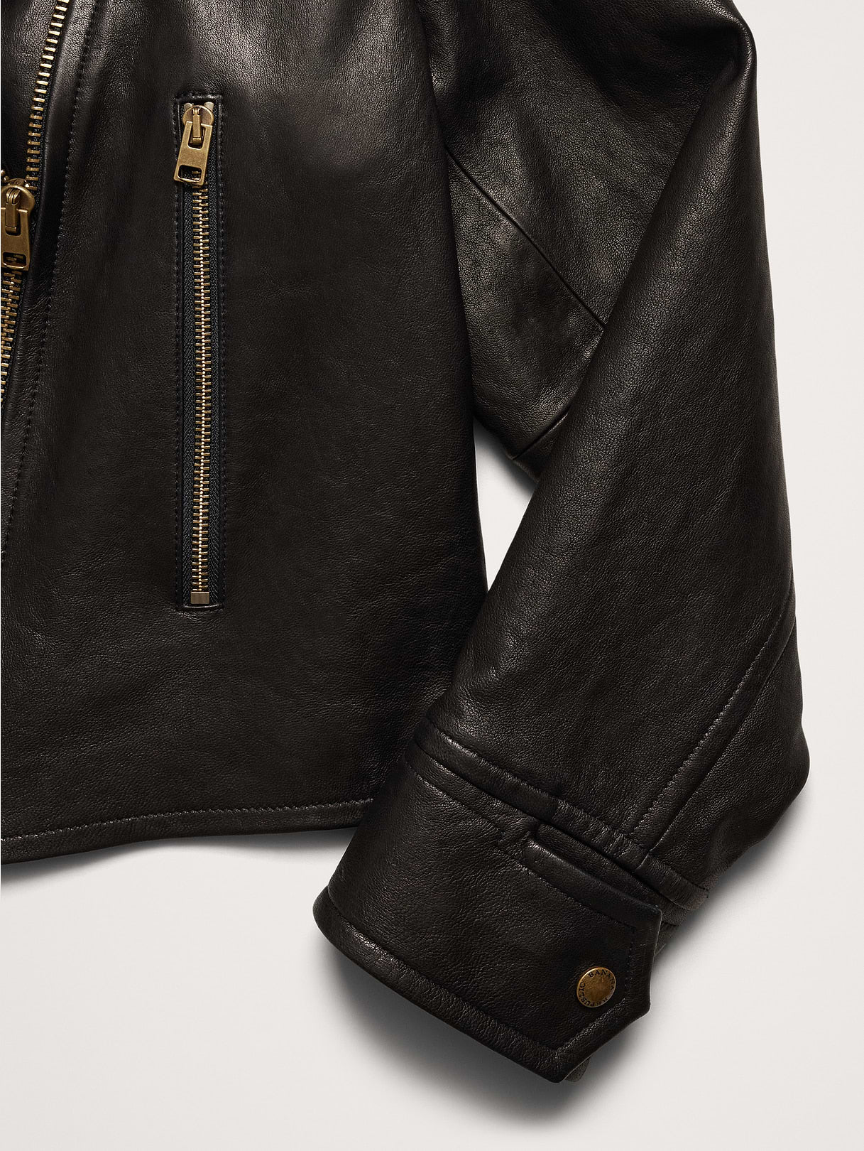 Enola Leather Moto Jacket - Black