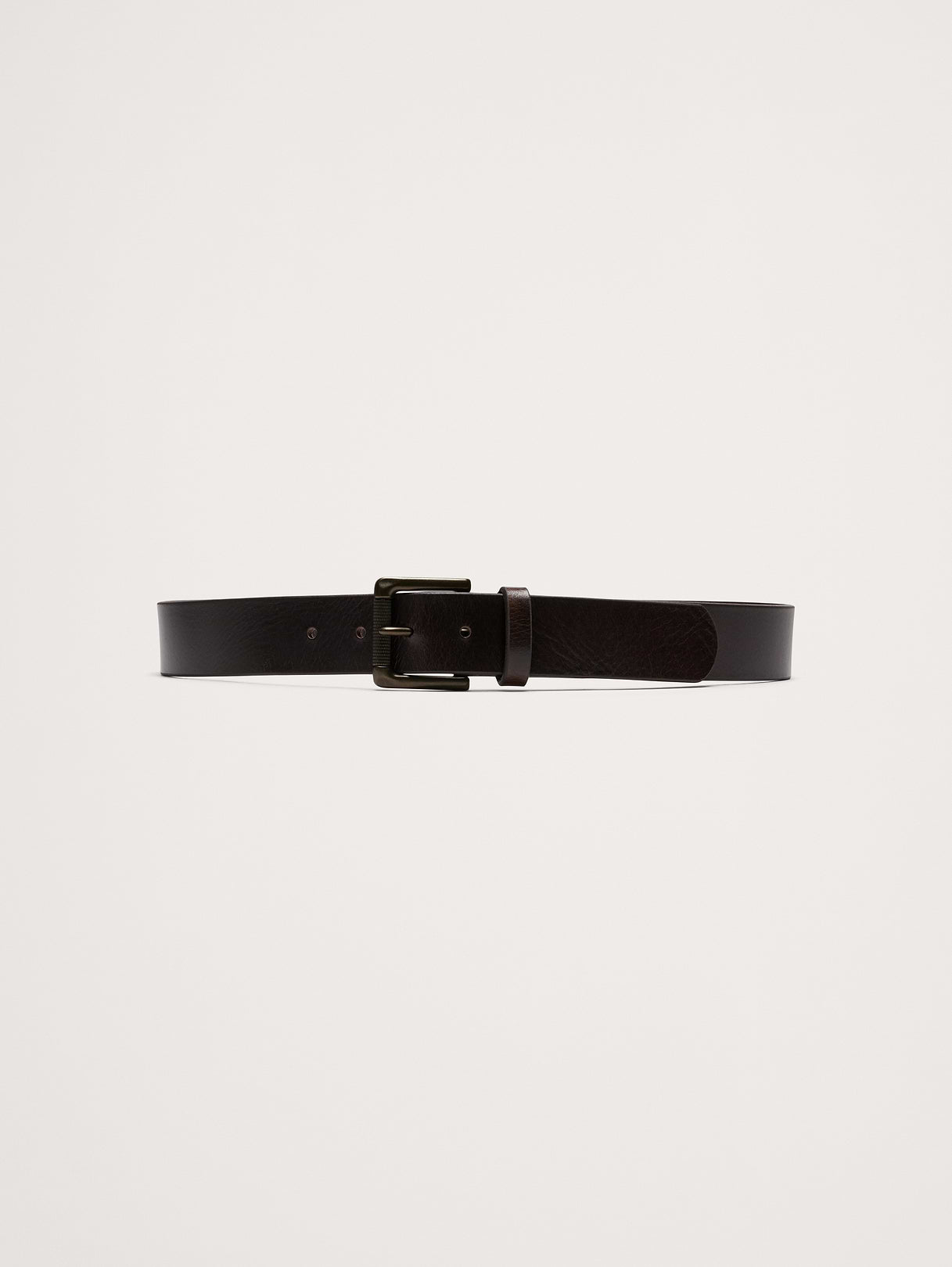 Tumbled Leather Belt - Dark Brown