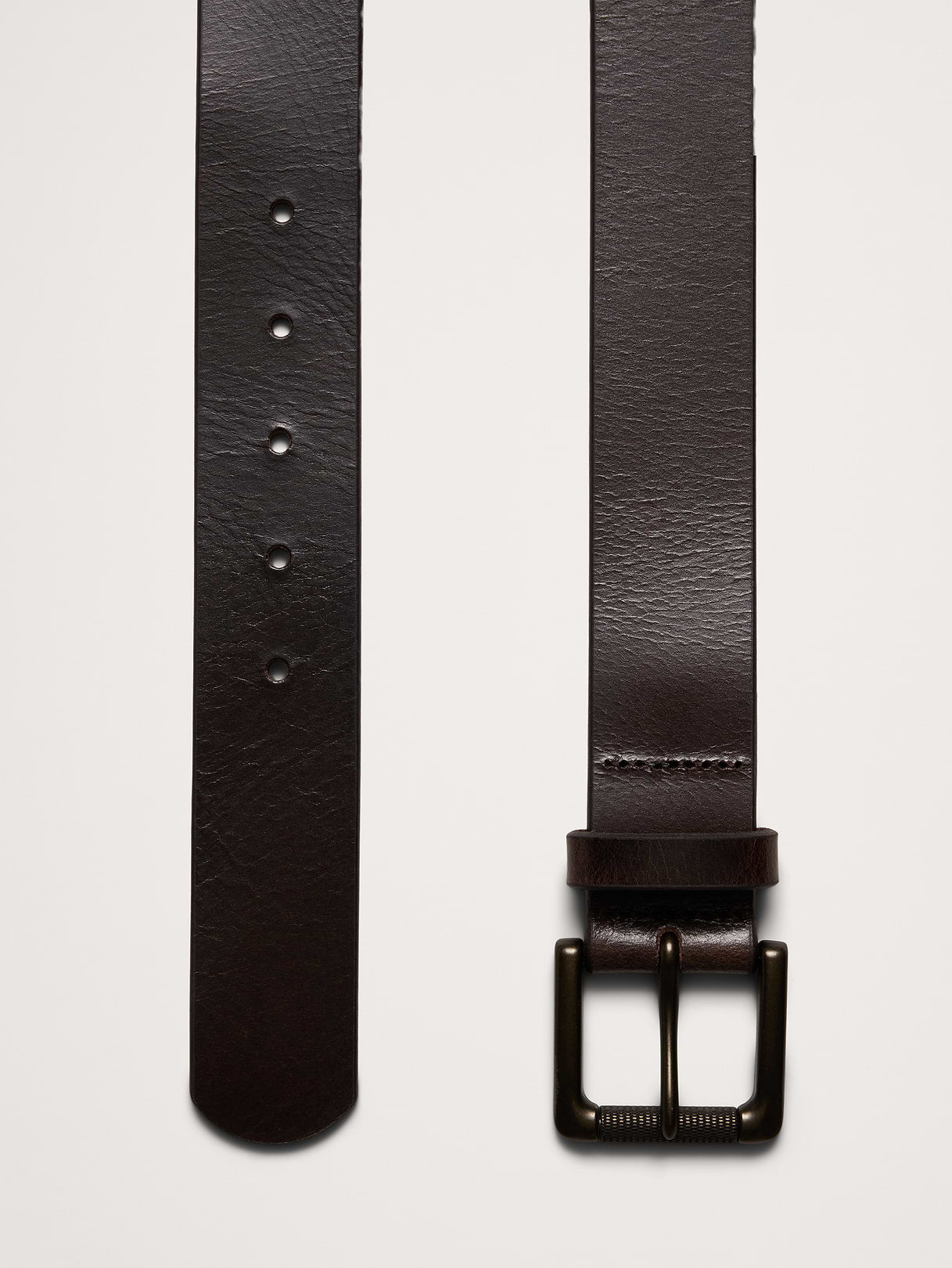 Tumbled Leather Belt - Dark Brown