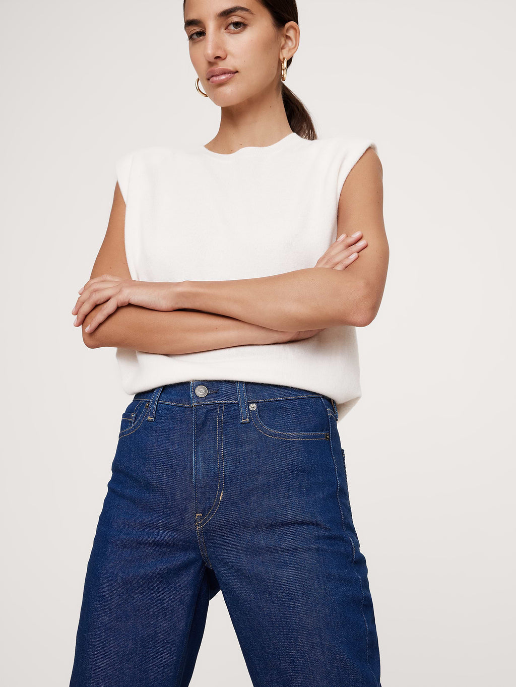 High-Rise Straight Jean - Medium-Dark Wash