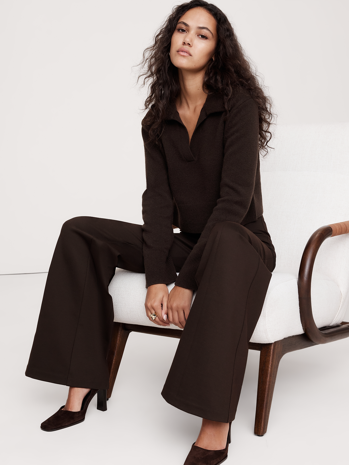 Wide-Leg Everywhere Ponte Pant - Chocolate Ganache Brown