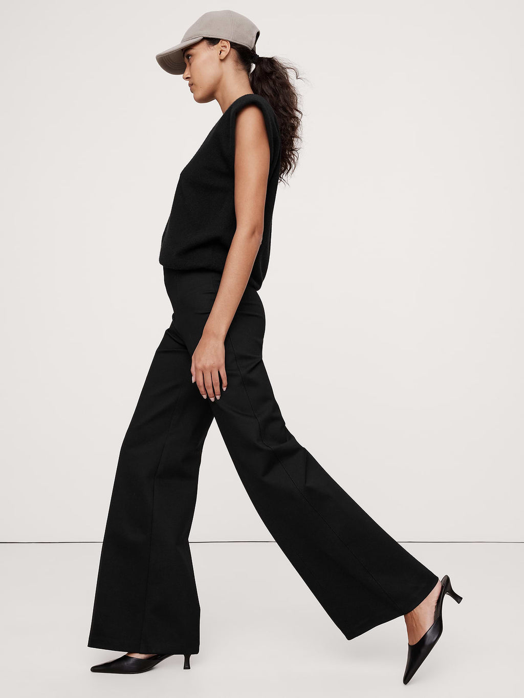 Wide-Leg Everywhere Ponte Pant - Black
