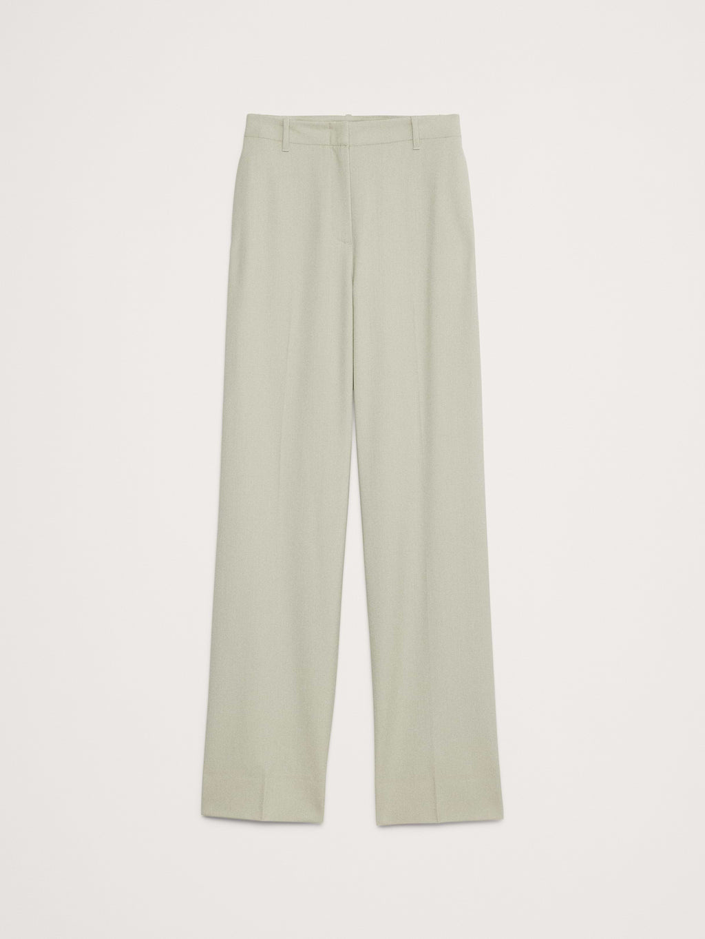 Ultra High-Rise Modern Straight Italian Lightweight Wool Pant - Hazy Sage Green
