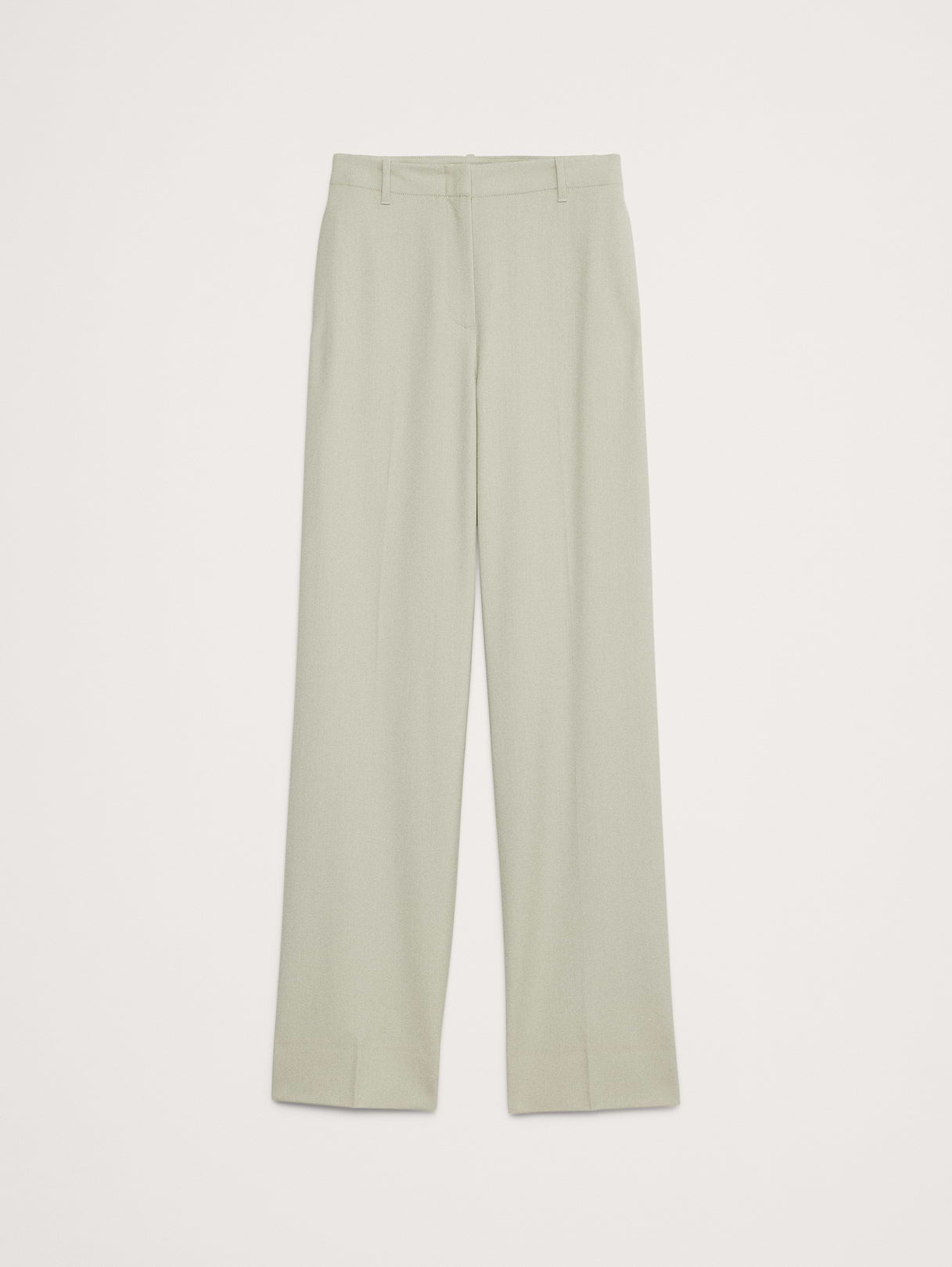 Ultra High-Rise Modern Straight Italian Lightweight Wool Pant - Hazy Sage Green