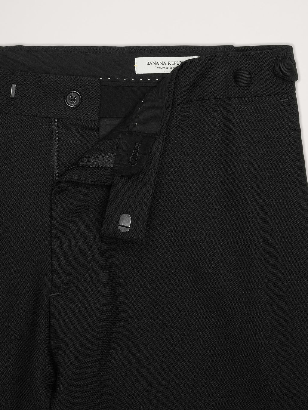 Italian Barathea Tuxedo Pant - Black