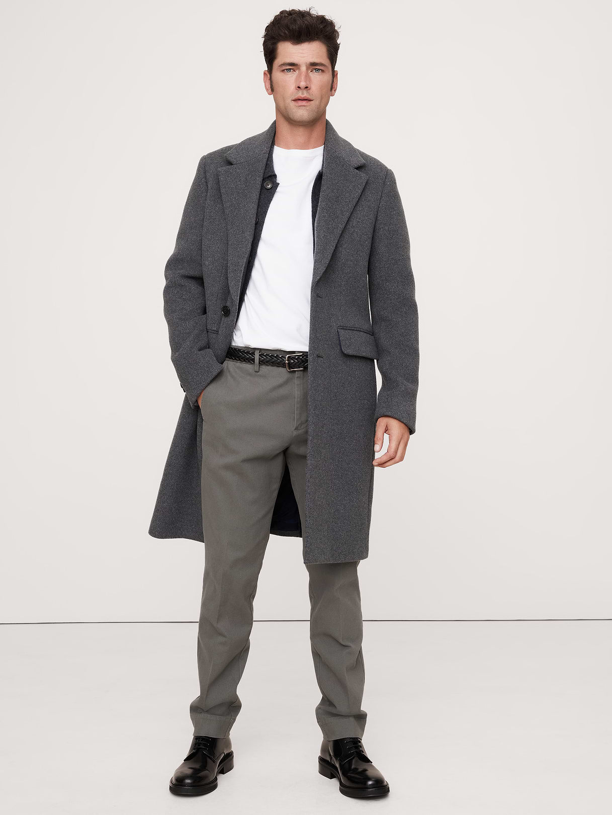 Slim Brushed Stretch Chino - Gray