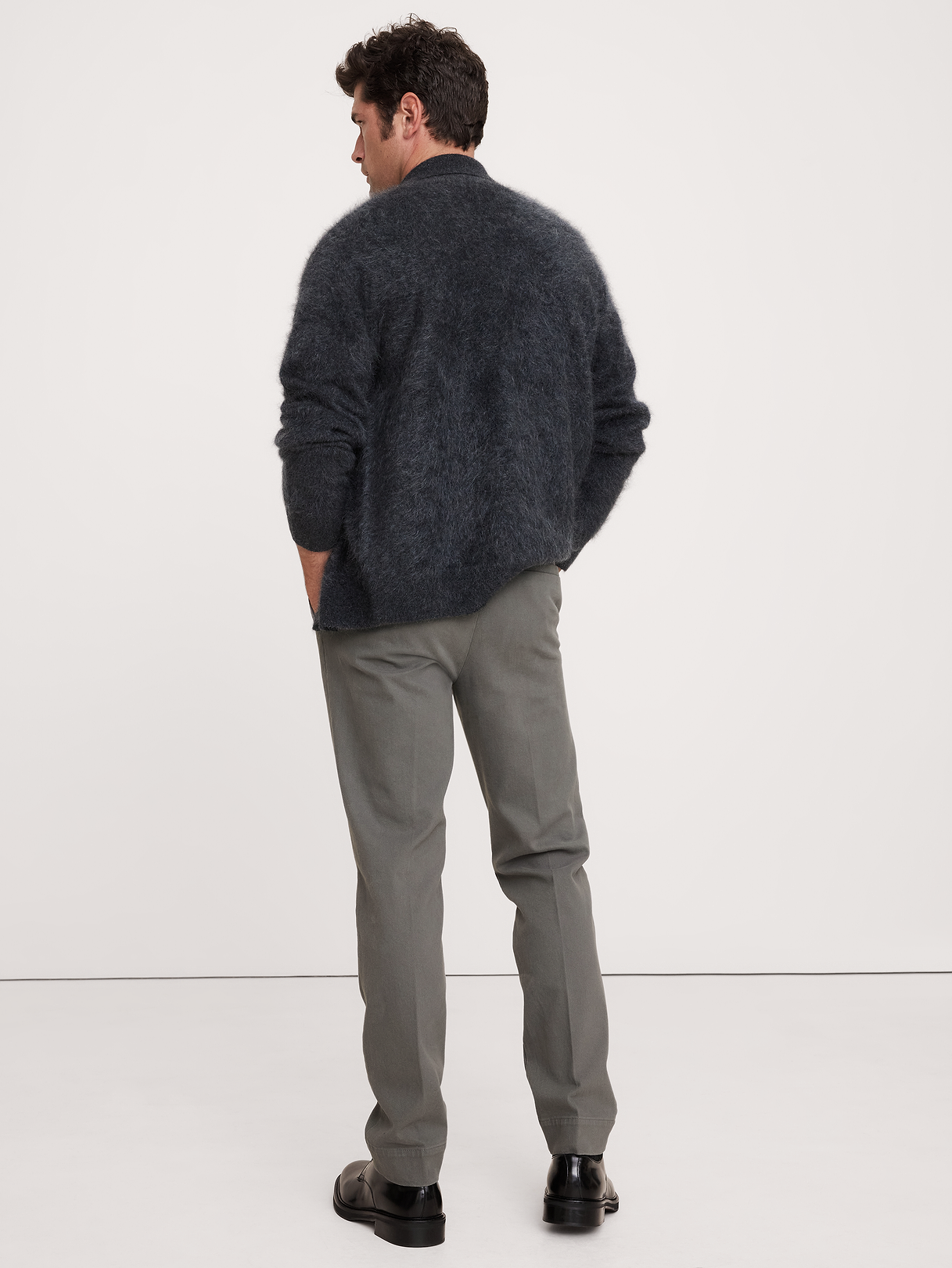 Slim Brushed Stretch Chino - Gray