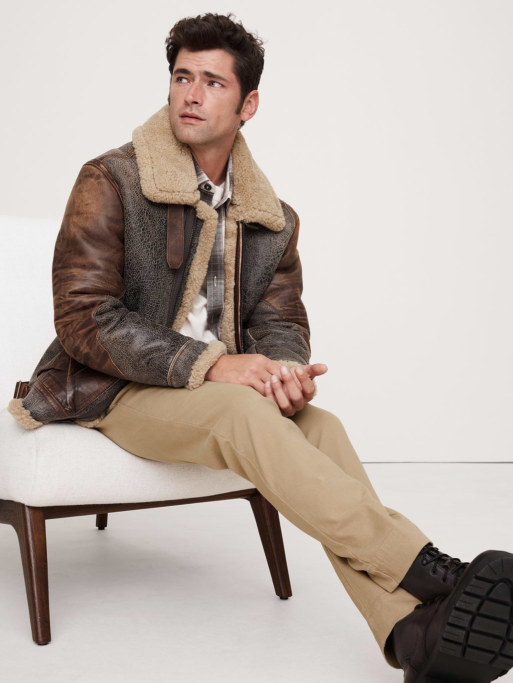 Slim Brushed Stretch Chino - Khaki Beige