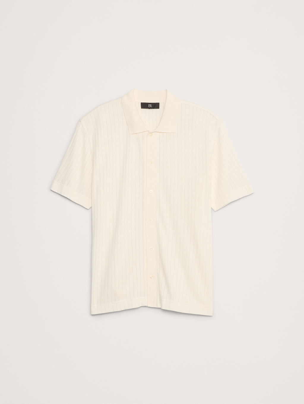 Ribbed Modal-Cotton Resort Shirt - White