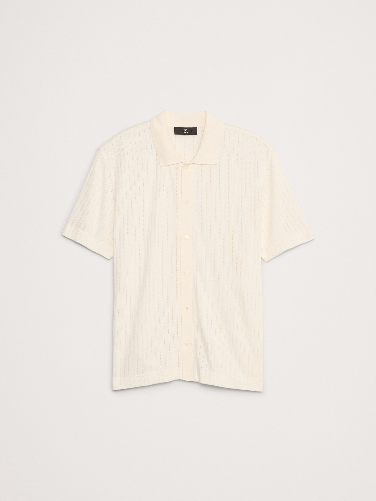 Ribbed Modal-Cotton Resort Shirt - White