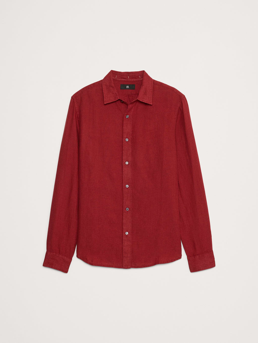Slim-Fit Linen Shirt - Red Cherry Jam