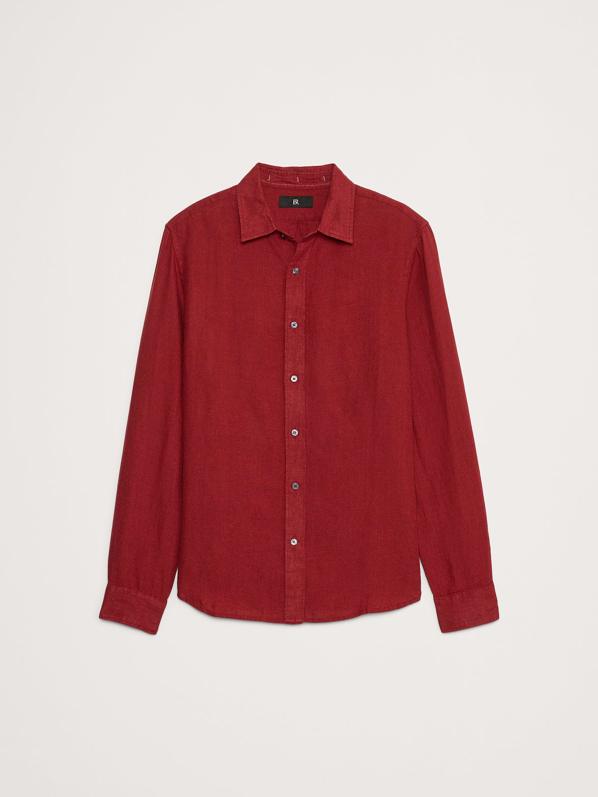 Slim-Fit Linen Shirt - Red Cherry Jam