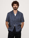 Standard-Fit Silk Resort Shirt - Blue Print