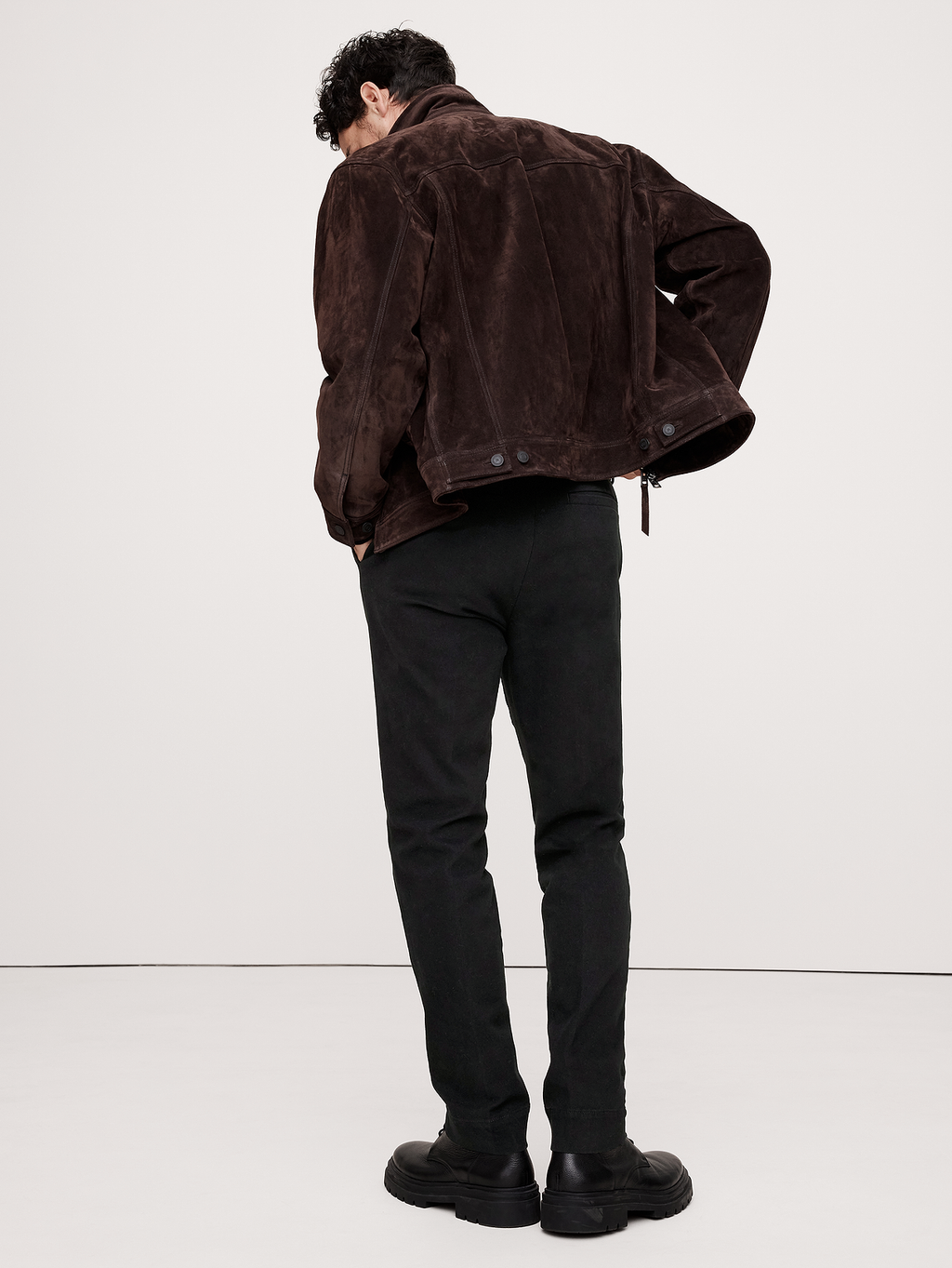 Slim Brushed Stretch Chino - Black