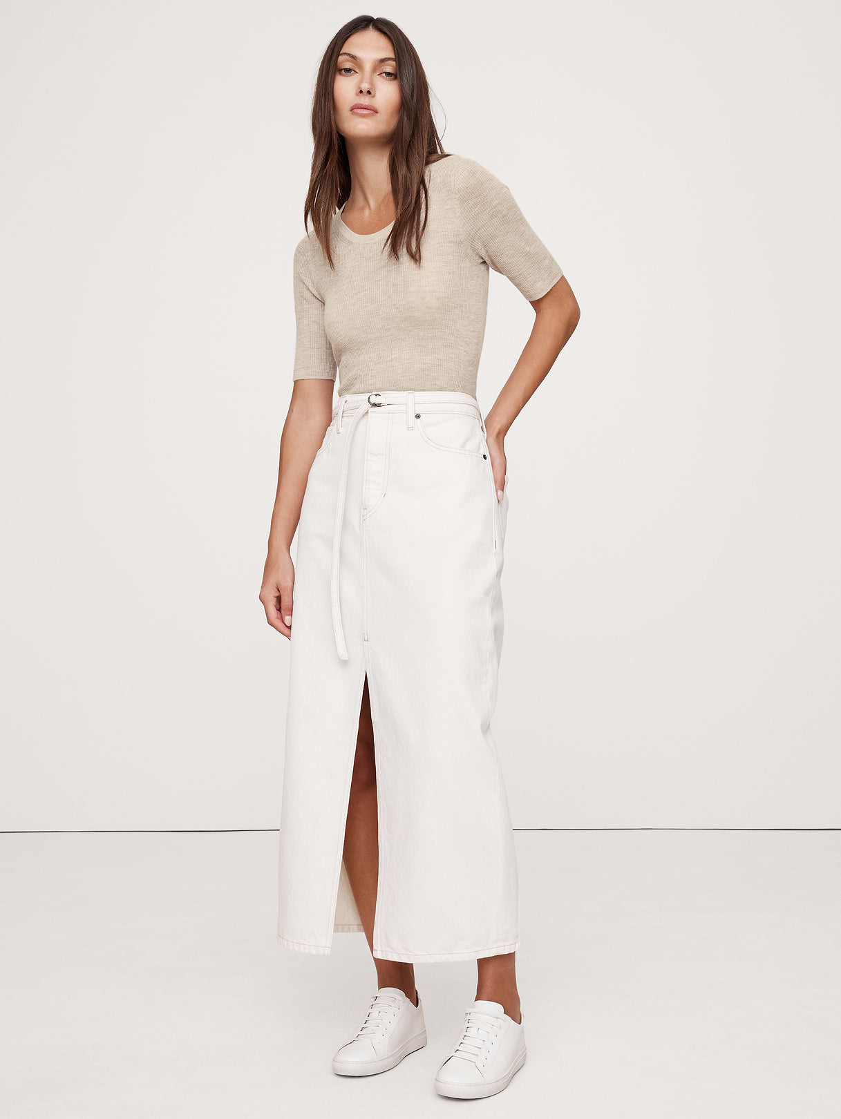 Featherweight Cashmere Scoop-Neck Sweater - Heather Oatmeal