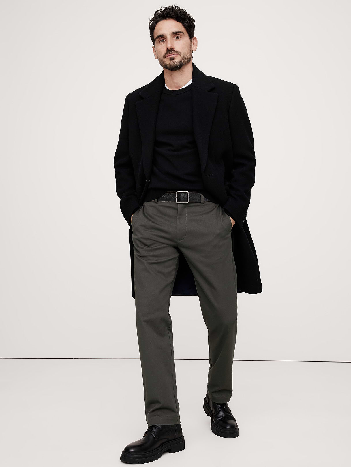 Straight Italian-Stretch Chino - Charcoal Gray
