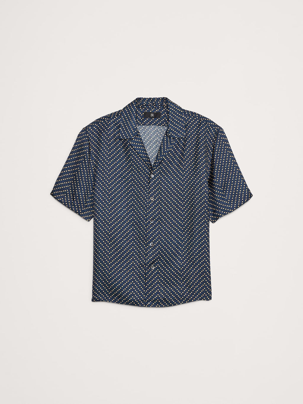 Standard-Fit Silk Resort Shirt - Blue Print