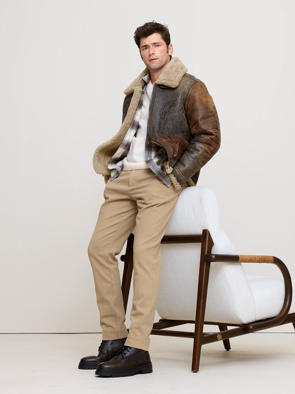 Slim Brushed Stretch Chino - Khaki Beige