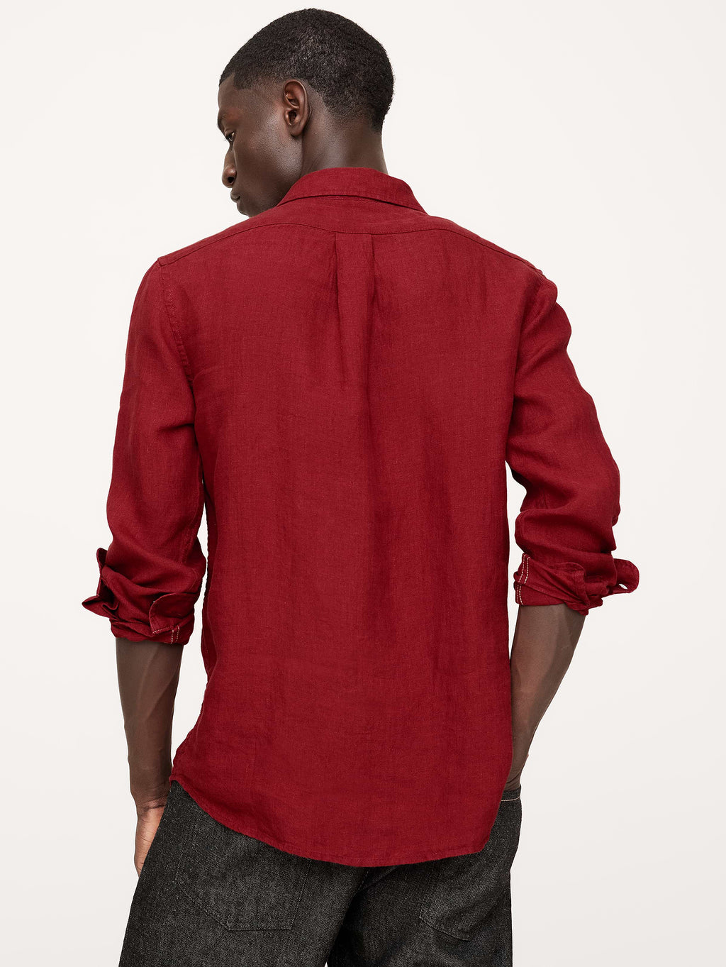 Slim-Fit Linen Shirt - Red Cherry Jam