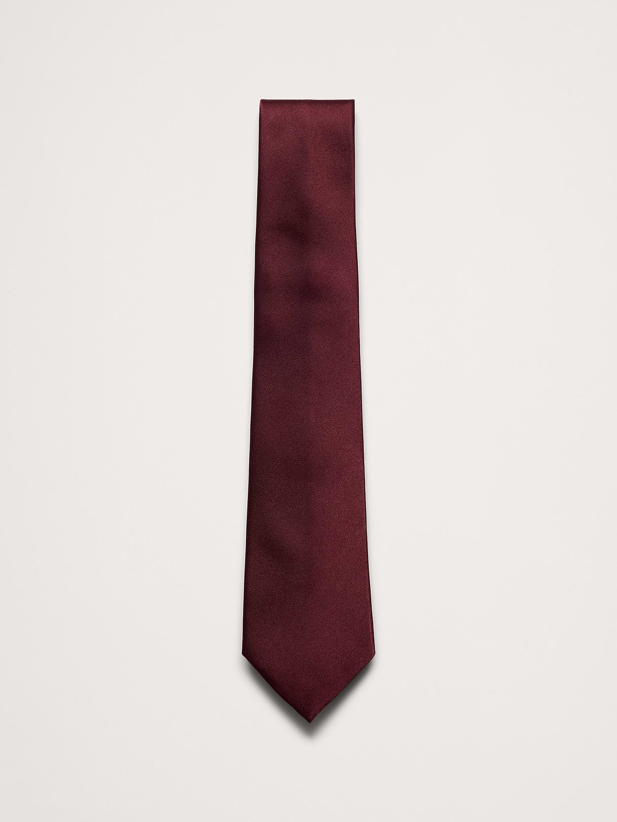 Solid Silk Tie - Burgundy Red