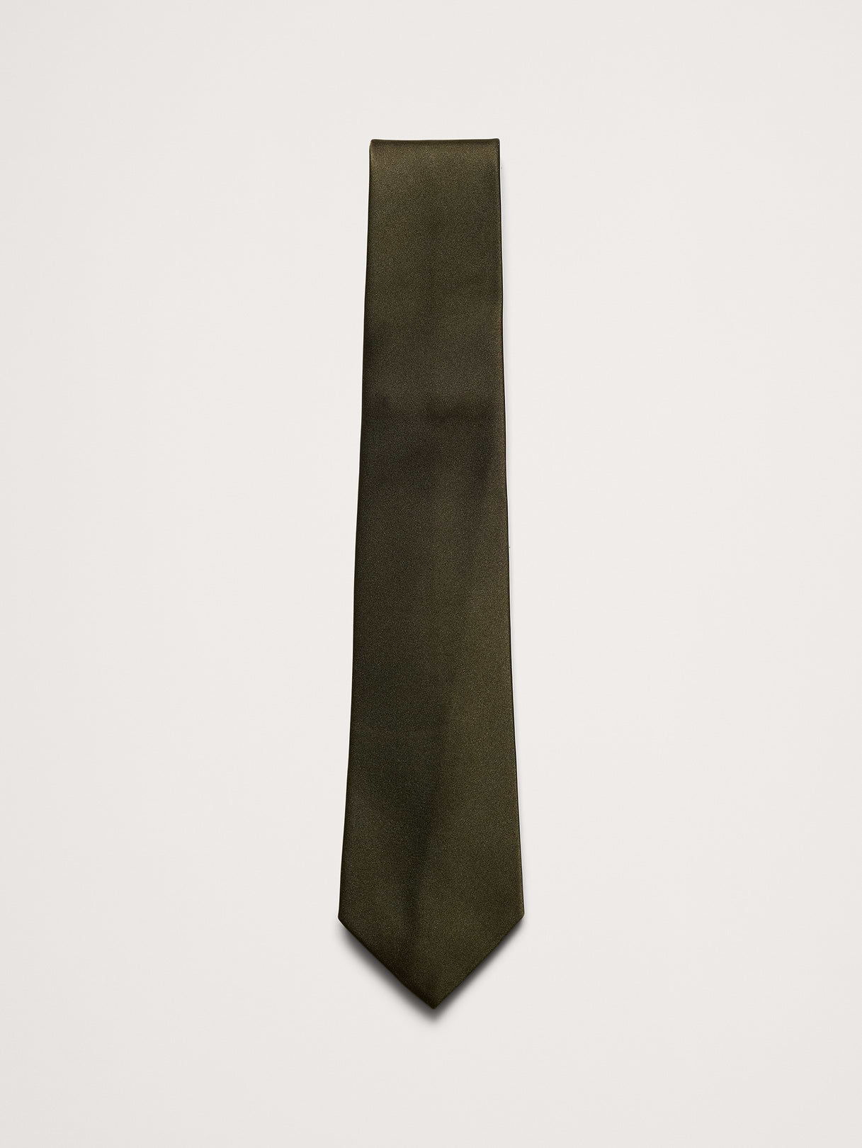 Solid Silk Tie - Olive Green