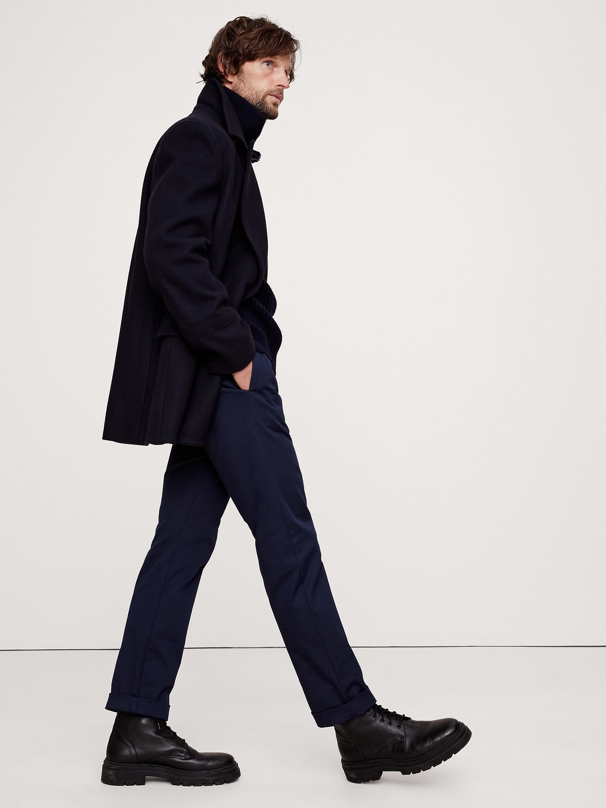 Straight Italian-Stretch Chino - Navy Blue