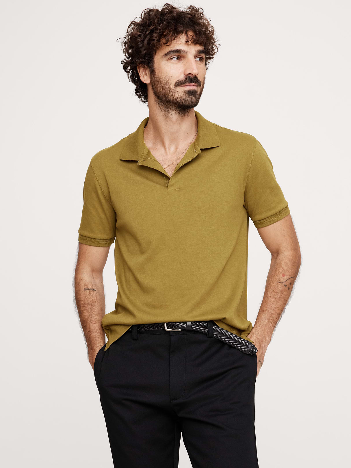 Luxury-Touch Polo - Citrine Forest Green