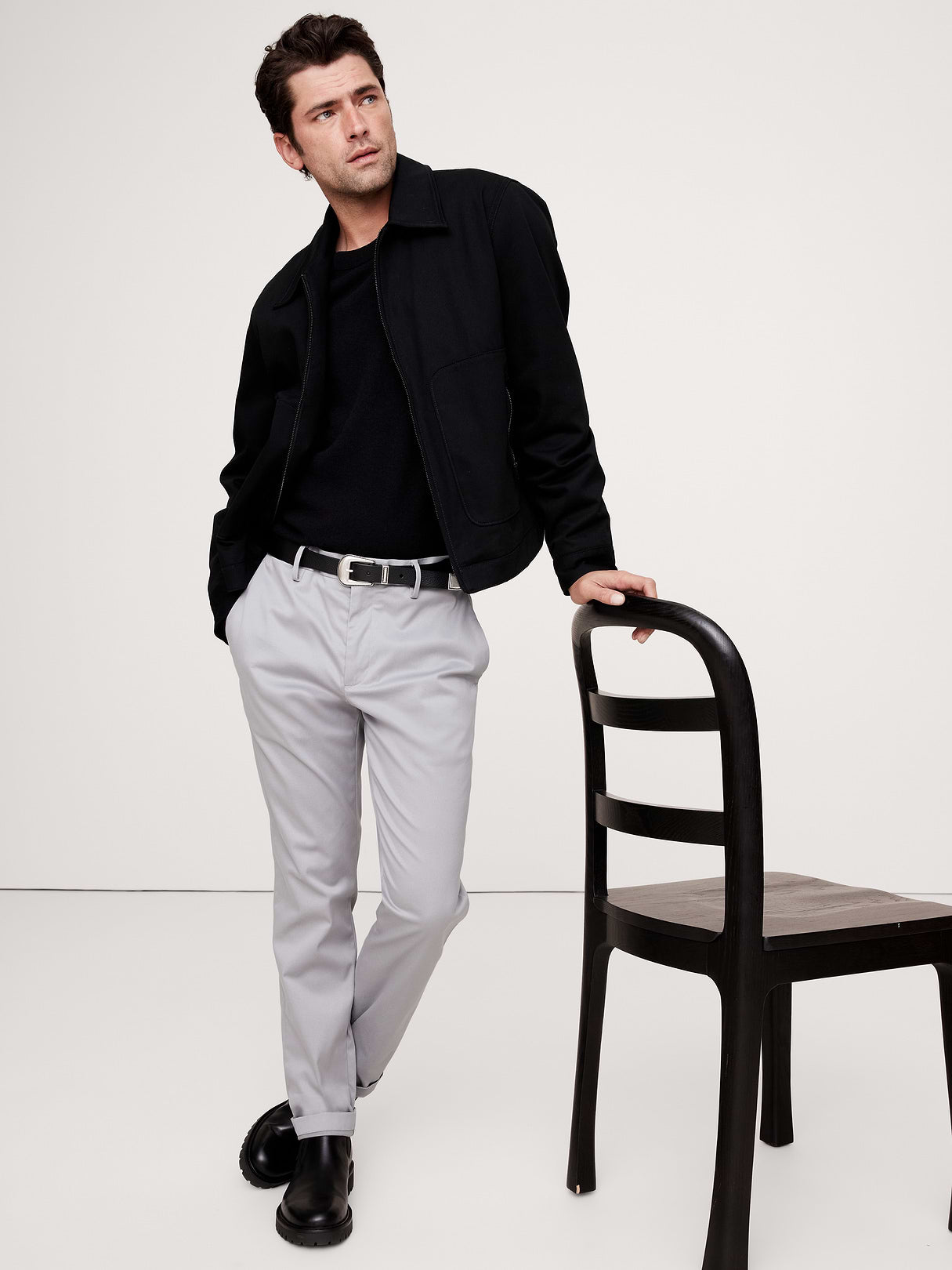 Slim Rapid Movement Chino - Cliff Gray