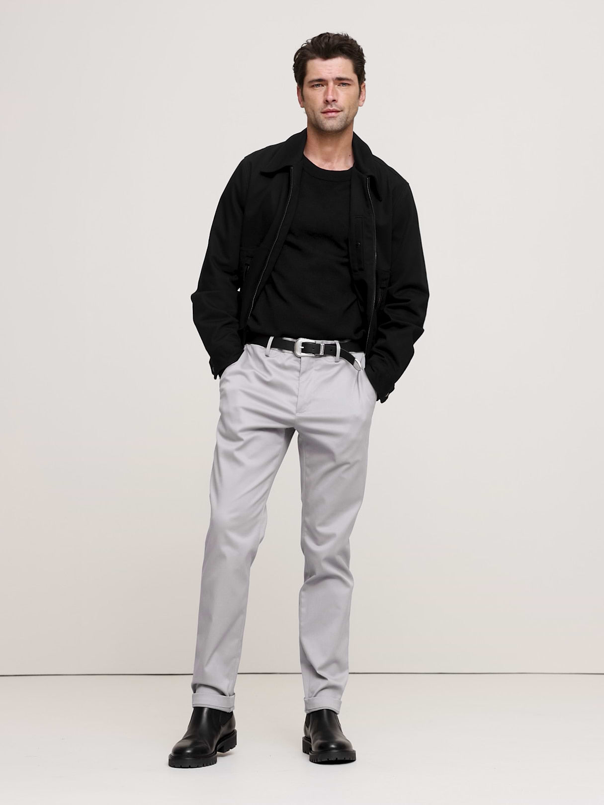 Slim Rapid Movement Chino - Cliff Gray