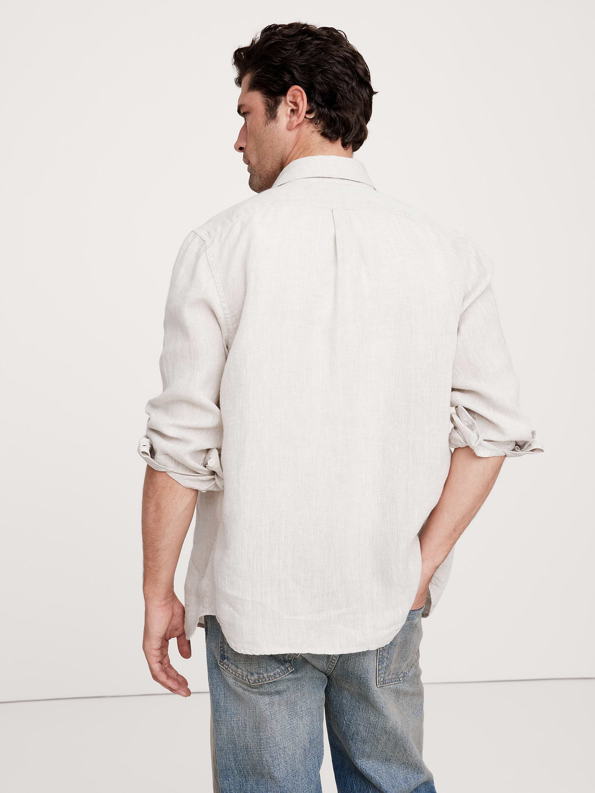 Slim-Fit Linen Shirt - Natural Beige
